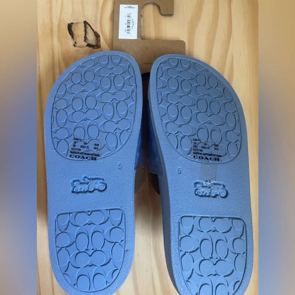 Cute & Comfy Coach Sandals, Blue - Picture 2 of 2